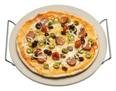 Cadac Pizzastein Pizza Stone Grillplatte mit Chromhalter 33 cm