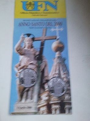 Folder für 2x 10000 Lire 2000 PP Silber Vatikan Papst Johannes Paul II. Heiliges Jahr