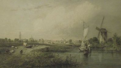 Kolorierter Stich Haag um 1850 /4378