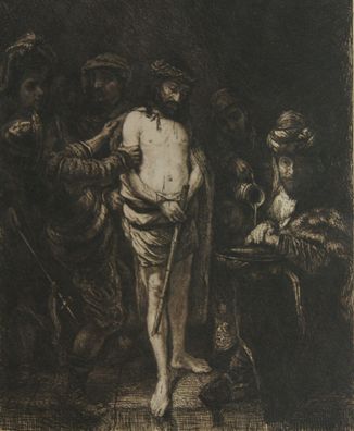 Kupferstich um 1900 Christus vor Pilatus /1198