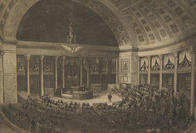 Stahlstich Die Congress-Halle im Capitol / Washington um 1860 /0737