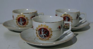 3 Kaffeetassen um 1920 Frankreich /5415