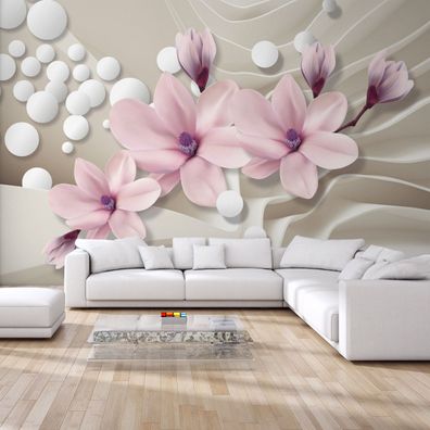 Muralo Selbstklebende Fototapeten XXL 3D Effekt Blumen Kugeln 1447