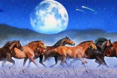 Muralo Selbstklebende Fototapeten XXL Dekorativ Pferde Mond Dekor 3D 3083