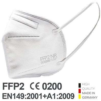 600 Stück FFP2 Masken Made in Germany, Zertifizierte Schutzmaske, CE0200