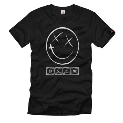 Te C H No Periodensystem Atome Techno Smiley Acid Musik DJ T-Shirt#36886