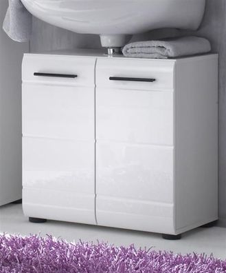 Badezimmer: Waschbeckenunterschrank "Skin" Hochglanz weiß (60 x 56 cm)