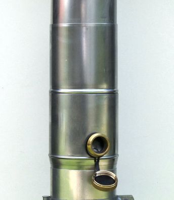 Regensammler aus Titanzink mit Schubstück in den Grössen 76, 80, 87 und 100 mm
