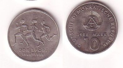 DDR Gedenk Münze 10 Mark 40 Jahre DDR Sport 1988 (107115)