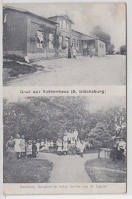 66681 Mehrbild Ak Gruß aus Rothenhaus bei Glücksburg Gasthaus um 1915