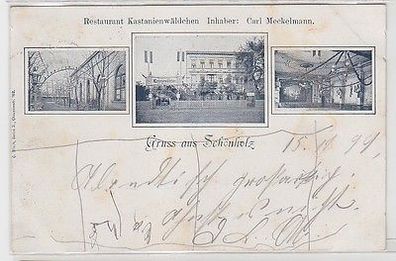 65704 Mehrbild Ak Gruß aus Schönholz Restaurant Kastanienwäldchen 1899