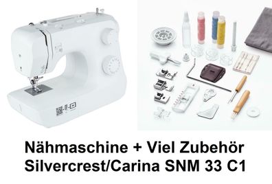Nähmaschine + Viel Zubehör Silvercrest/ Carina SNM 33 C1. NEU, in Original-Verpackung