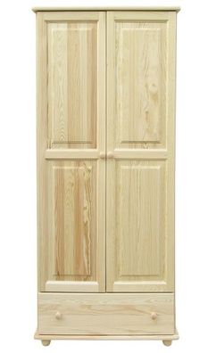Kleiderschrank Kiefer Vollholz massiv natur Junco 10B - Abmessung 195 x 84 x 59