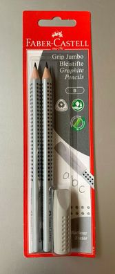 Faber Castell Bleistift Jumbo Grip Set 1 X Radierer 2 X Schreiblernbleistift B