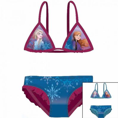 Disney Frozen 2 Eiskönigin 2 tlg. Kinder Bikini Bademode Swimwear Gr. 3/4 98-104