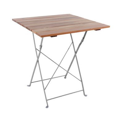 Klapptisch Biergarten Tisch Gartentisch Stehtisch klappbar Akazie Stahl 70x70cm