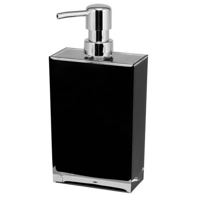 bremermann Seifenspender XL mit ca. 500 ml Füllmenge, eckig, transparent/ schwarz