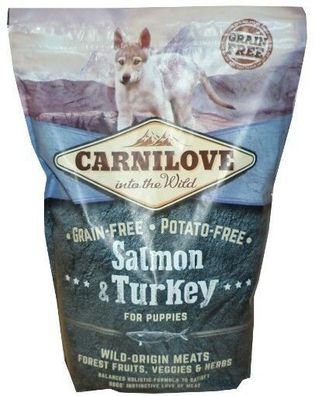 1,5kg Carnilove Puppy Lachs & Truthahn Getreidefreies Hundefutter Welpen
