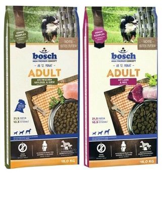 15kg Bosch Adult Geflügel & Hirse + 15kg Bosch Adult Lamm & Reis Hundefutter