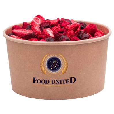 Food-United ROTE Früchte MIX Gefriergetrocknet 400g Himbeere Erdbeere Kirsche