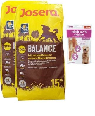 2x15kg Josera Balance Hundefutter + 80g Fleischsnacks