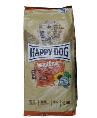 15kg Happy Dog Naturcroq Adult Rind & Reis Hundefutter