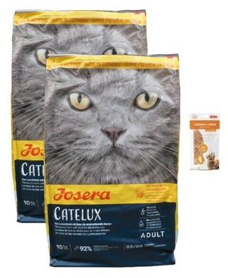 2x10kg Josera Catelux Katzenfutter für anspruchsvolle Katzen + 85g Frischebeutel