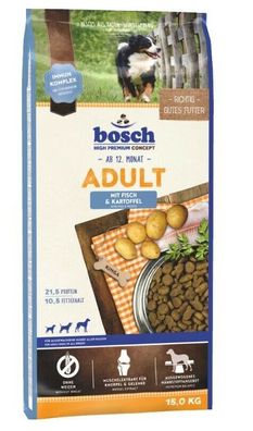 15kg Bosch Adult Fisch & Kartoffel Hundefutter TOP PREIS