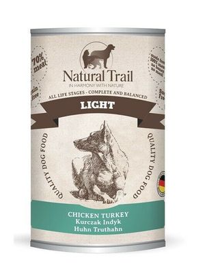5x800g + 800g GRATIS Natural Trail Light Nassfutter Getreidefrei Hundefutter