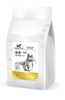 7,5kg Natural TRAIL FAMILY CAT 75% Huhn & Lachs Katzenfutter getreidefrei