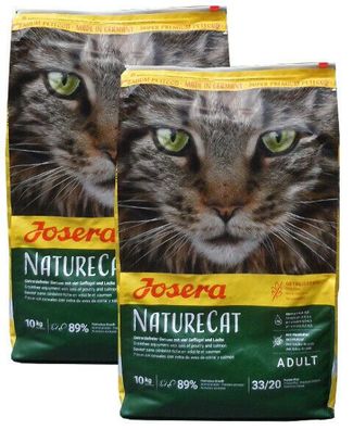 2x10kg Josera NatureCat Nature Cat Geflügel und Lachs Getreidefrei Katzenfutter