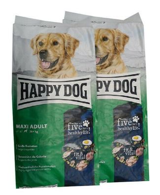 2x14kg Happy Dog Adult Maxi Hundefutter