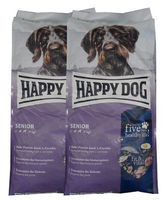 2x12kg Happy Dog Fit & Vital Senior . Hochwertiges Futter für ältere Hunde