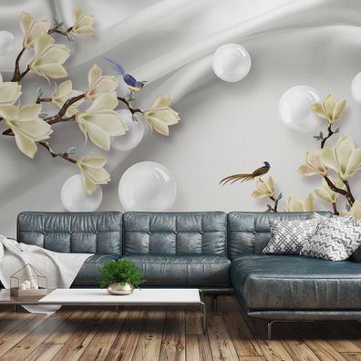 Muralo Selbstklebende Fototapeten XXL 3D Effekt Geometrie Blumen 1470
