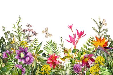 Muralo Selbstklebende Fototapeten XXL Pflanzen Blätter Blumen 2537