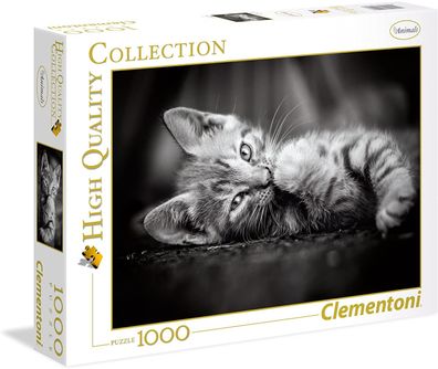 Clementoni Puzzle 39422 - Kätzchen (1000 Teile) Puzzel Kate Kitten Schwarzweiß