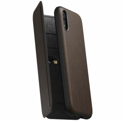 Nomad Tri-Folio Leather Rugged für Apple iPhone Xr - Rustic Brown (Braun)