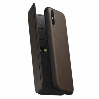 Nomad Tri-Folio Leather Rugged für Apple iPhone X / Xs - Rustic Brown (Braun)