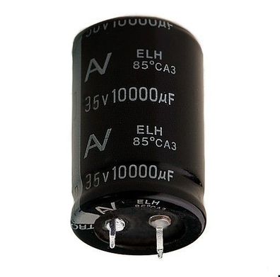 Elko 10000µF/35V, 10000uF, 85°C, RM=10mm, Snap-In, Ø25mm x h40mm, 1St.