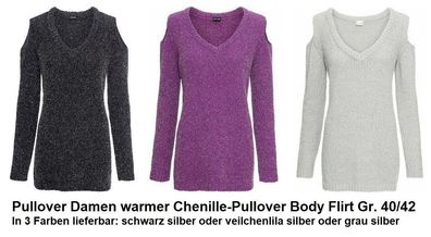 Pullover Damen warmer Chenille-Pullover Body Flirt Gr. 40/42. Neu mit Etikett.