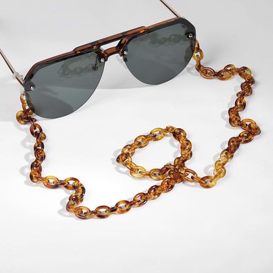 Leoparden Acryl Sonnenbrille Kette, Brillen Brillenhalter Schnur