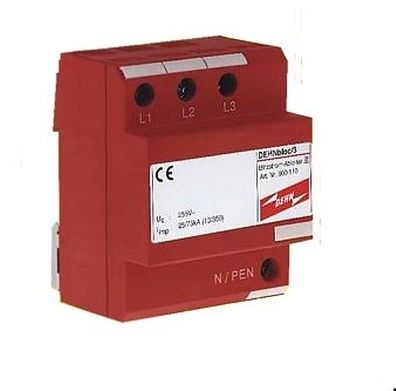 Dehnbloc/3®, Blitzstrom-Ableiter 3-polig, Uc 255V/ ac, I 25/75kA, Dehn Nr.900110, 1St