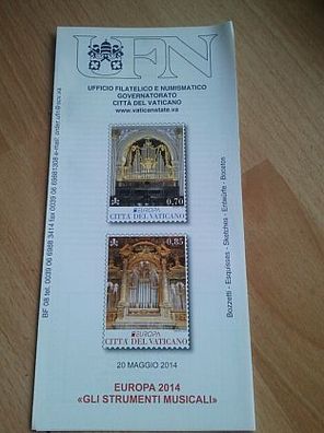 Folder Vatikan 2014 Europa 2014 Gli Instrumenti Musicali Papst Franziskus