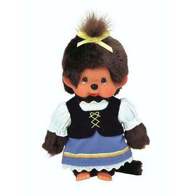 Bayerin | 20 cm | Monchhichi Puppe | Bayrisches Mädchen im Trachtenkostüm