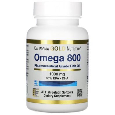 California Gold Nutrition, Omega 800 Fischöl, 1000mg, 30 Kapseln