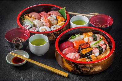 Muralo VLIES Fototapeten Tapeten XXL Küche Stücke von Sushi Dekor 3D 3239