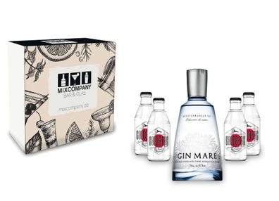 Gin Tonic Set Giftbox Geschenkset - Gin Mare Mediterranean Gin 0,7l 700ml (42,7