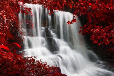 Muralo VLIES Fototapeten Tapeten XXL Herbstlicher Wasserfall 656