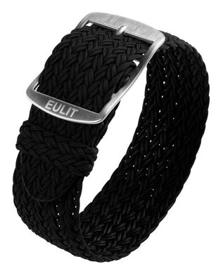 Eulit Perlon Durchzugsband | Textil schwarz geflochten gleichlaufend