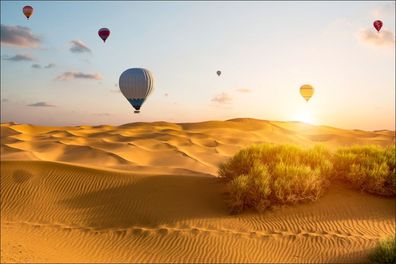 Muralo Selbstklebende Fototapeten XXL Natur Wüste Luftballons Sonne 1862